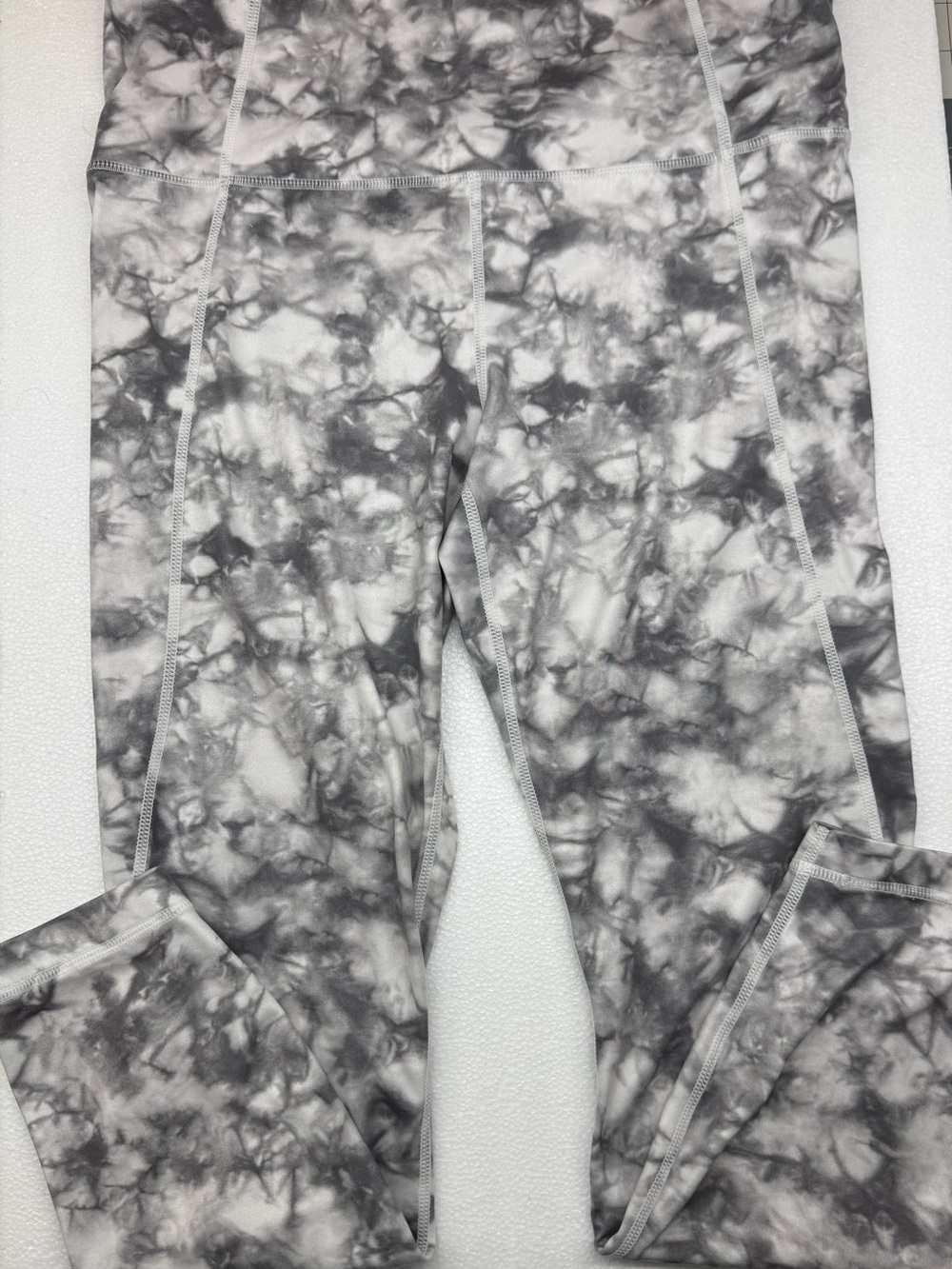 Athleta Women Gray & White Marble-Print Leggings